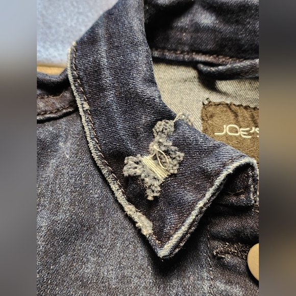 Joe's Jeans Distressed jean jacket GIRL size 5 snaps for closure USED - Picture 6 of 9